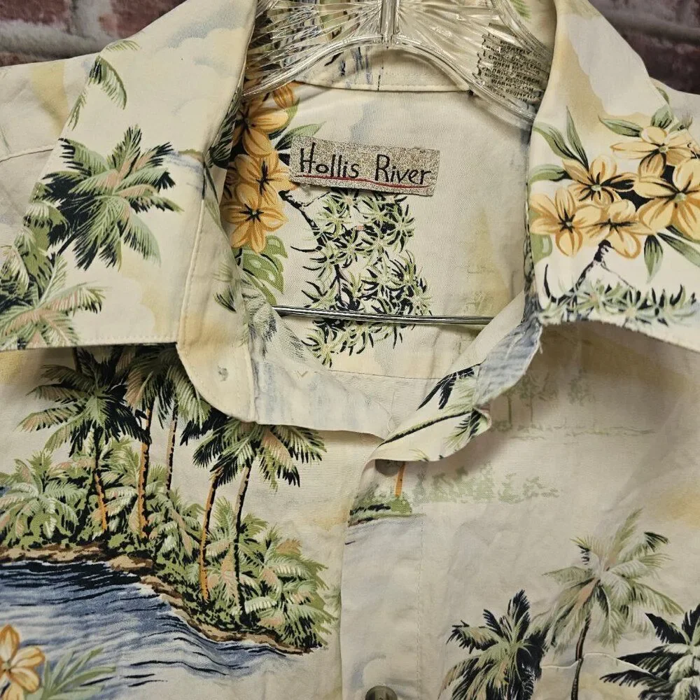Men's HOLLIS RIVER Hawaiian‎ Shirt Large VINTAGE